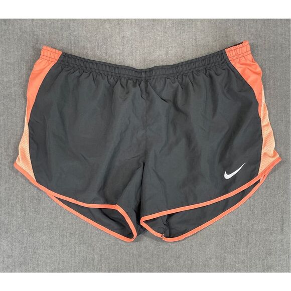 Nike Dri-FIT Running Shorts Women 2XL Black Coral Mesh Athletic Gym‎ Training - Picture 1 of 11